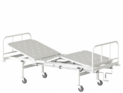 Кровать функциональная трехсекционная на колесах (ложе — метал. лист, винтовая регулировка секций) МСК-1103